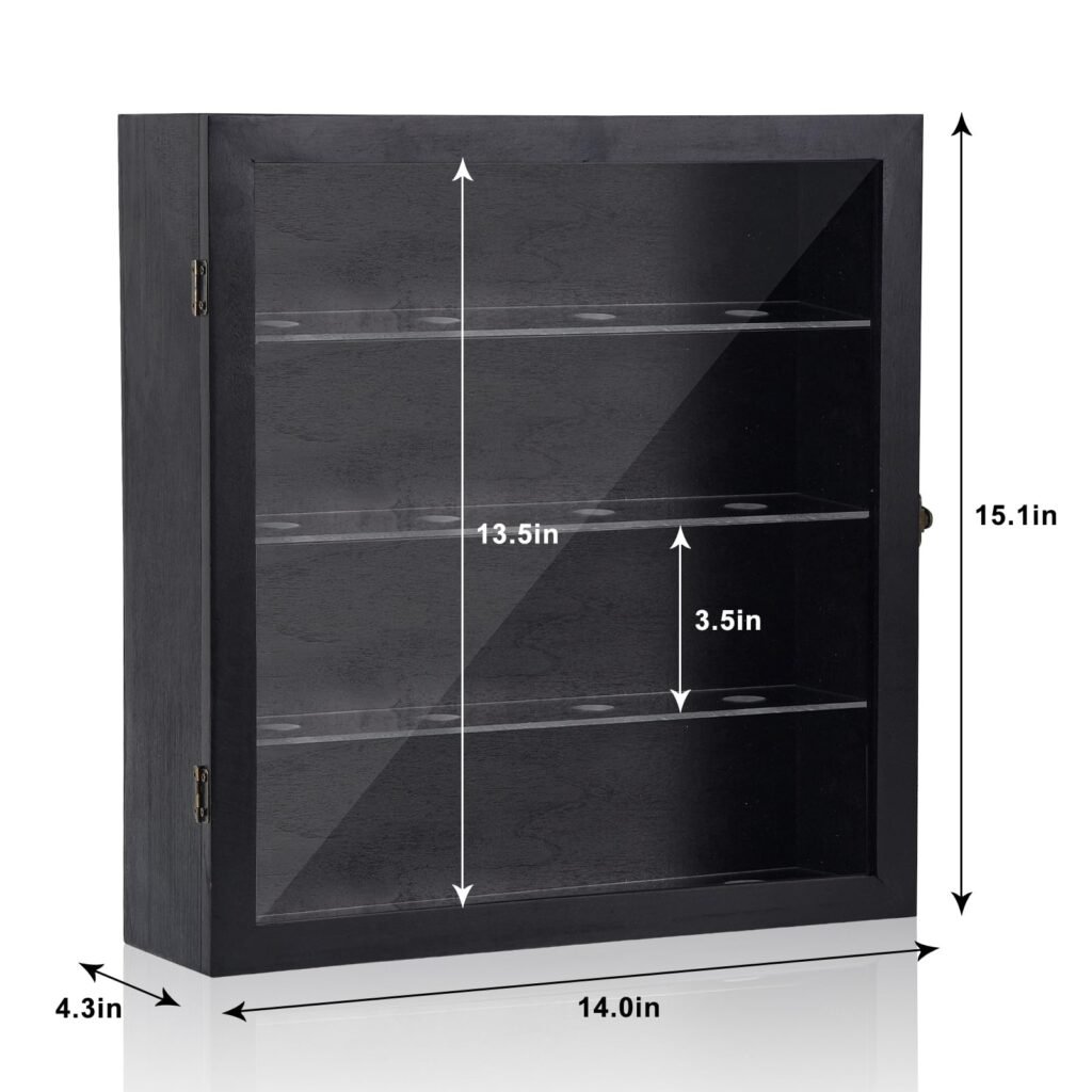 baseball display case with shelf