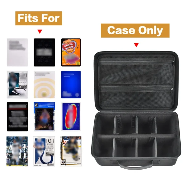 Premium Trading Card Storage Box - Holds 2700+ Cards (MTG, Yu-Gi-Oh, Sports Cards) w/ Dividers & 2 Mesh Pockets - Portable TCG Organizer Case - Image 2